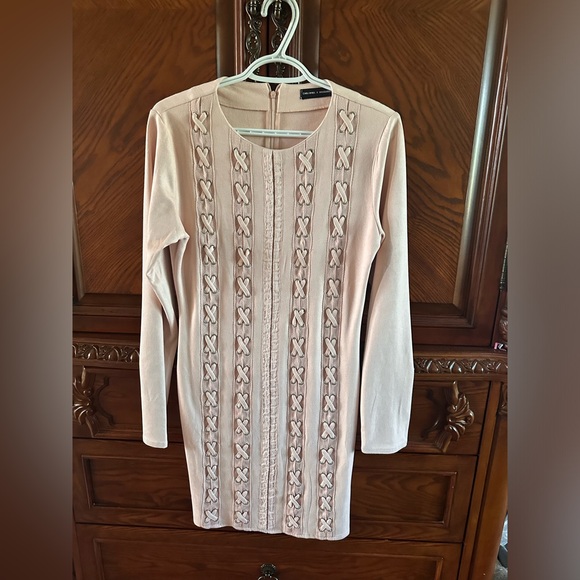 MISSGUIDED - pink velvet corset dress - Picture 1 of 2